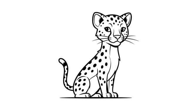A cute cartoon snow leopard illustration.