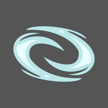 Abstract blue swirl portal or galaxy spiral vector. Cosmic energy vortex or motion speed element. Minimalist circular graphic illustration