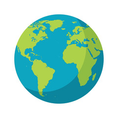 Fototapeta premium Vibrant blue and green planet Earth globe vector illustration