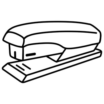 cartoon illustration outline of a stapler 