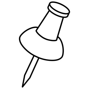 cartoon illustration outline of a pin