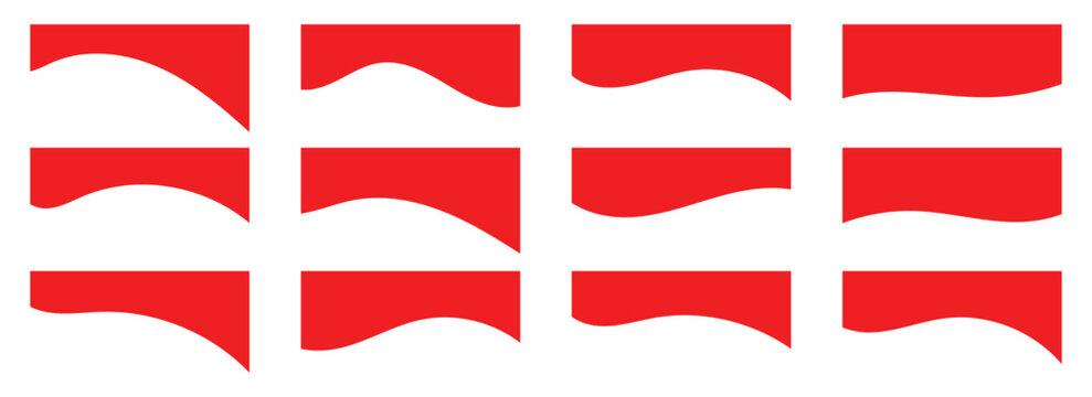 Abstract header border shapes for website banners and page dividers in red colors. Divider icons set use for banners, dividers, headers, backgrounds, decorative elements, website and more. Eps10