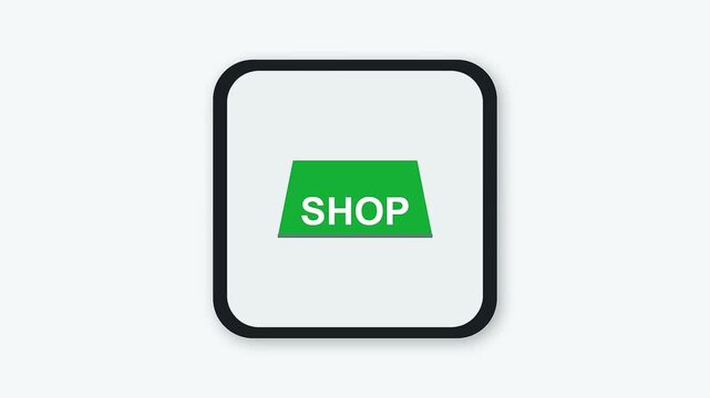 Modern digital interface design featuring a shop button with various states for e-commerce and mobile app development.