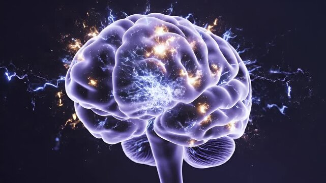 Electric Brain Network Sparks Across Neural Pathways.