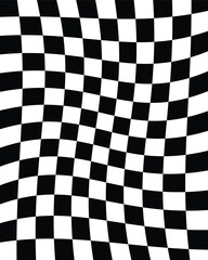 Obraz premium Wavy Black And White Checkerboard Pattern Vector Illustration 