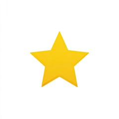 Fototapeta premium A simple, flat yellow five-pointed star icon centered on a plain white background