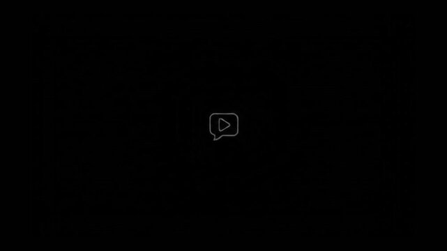 A black screen with a white play button icon in the center, indicating a video or media is ready to be played.
