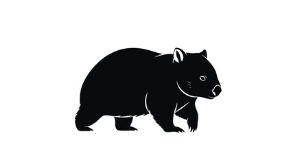 Wombat Silhouette - Cute Australian Marsupial Animal Vector Illustration © Tuku