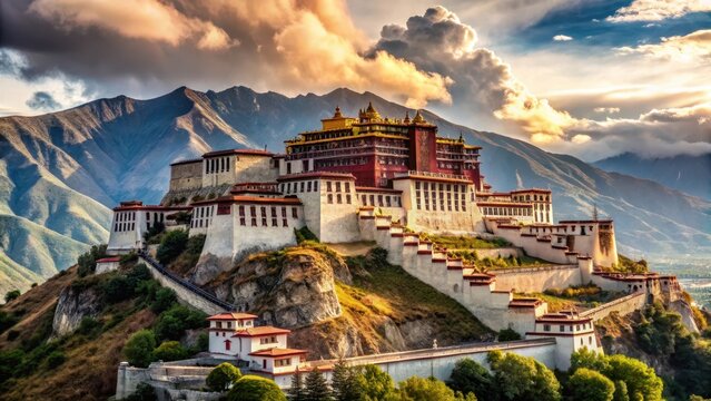 A realistic photo of Potala palace in Tibet of China