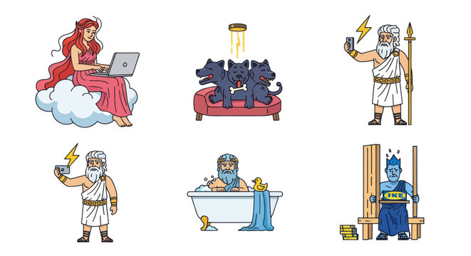 Greek Gods Modern Life Activities: Zeus, Hades, Athena, Cerberus, Poseidon, Aphrodite