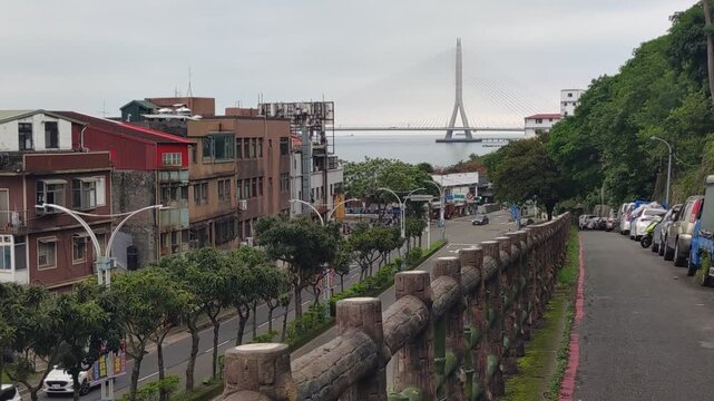 Bali, Tamsui, New Taipei City/Taiwan &ndash; April 5, 2026: April views of the Tamsui River in Bali and Tamsui, New Taipei City, Taiwan