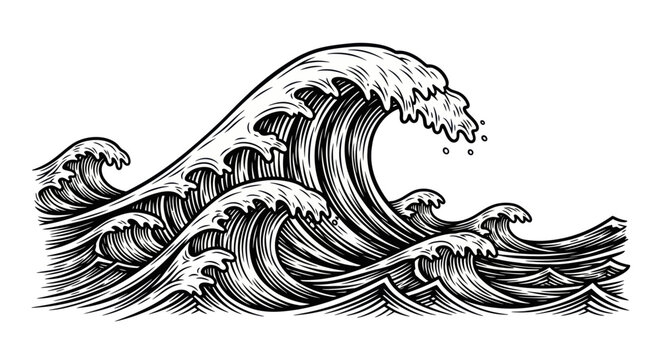 Stylized Ocean Waves Illustration