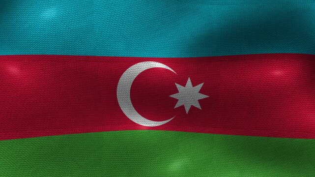 Azerbaijan Azerbaijani Flag Textured Background Waving