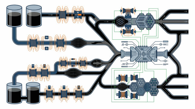 A complex industrial process system diagram.