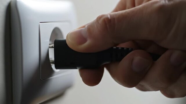 Plugging Power Adapter into Wall Socket