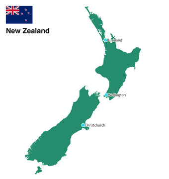 New zealand map illustration vector