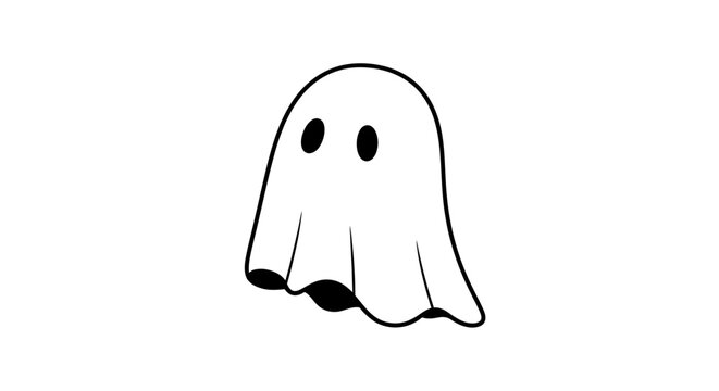 Simple Cartoon Ghost Character.
