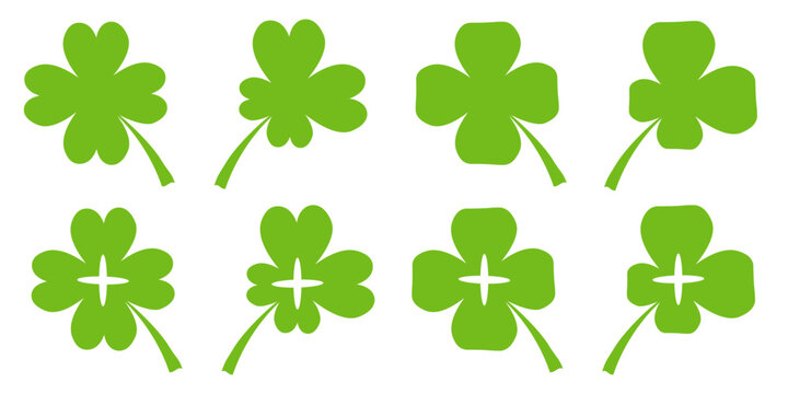 Clover leaf illustration in flat style. Clover leaf vector design symbolizes trust, hope, love, and good luck.	