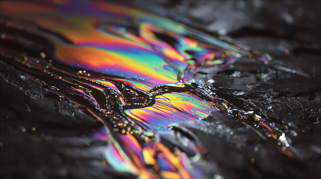 Vibrant Oil Slick Reflections