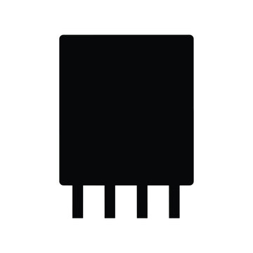 Relay Switch Silhouette Flat Vector Icon Design