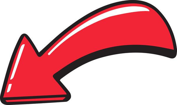 road sign with red arrow