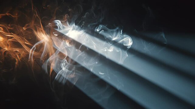 Abstract Smoke and Fire with Dynamic Lighting and Artistic Flame Patterns for Creative and Conceptual Use