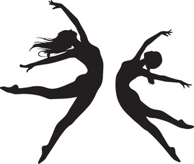 Fototapeta premium Vector illustration of the figure and pose of a ballet dancer.