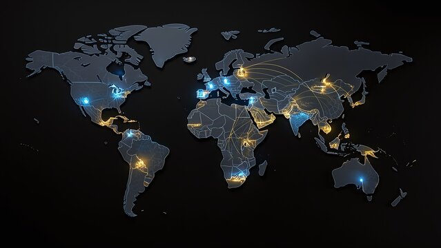 Global Rare Earth Supply Chain Map with Digital Connections