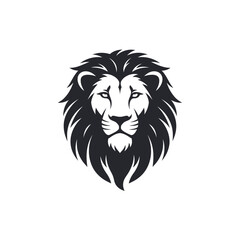 Obraz premium Majestic Lion Head Silhouette, Powerful King of Jungle Icon, Vector Art