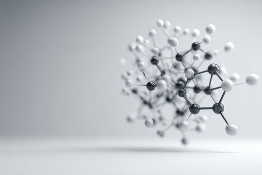 GABA Molecule in Monochrome Minimal Laboratory Scene