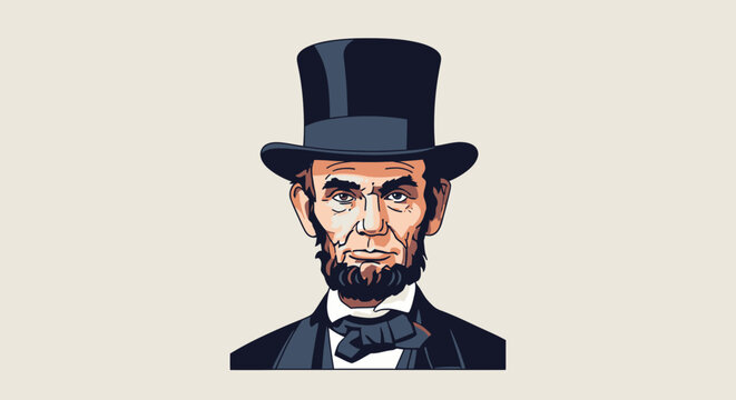 Portrait of Abraham Lincoln American President.