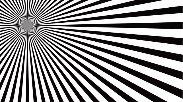 Abstract Black and White Sunburst Radial Background
