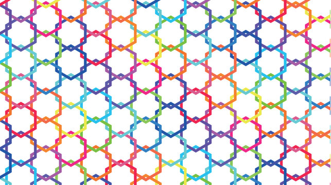 Colorful Interlocking Hexagon Pattern Background Illustration