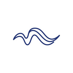 Naklejka premium Abstract blue wave design on a white background