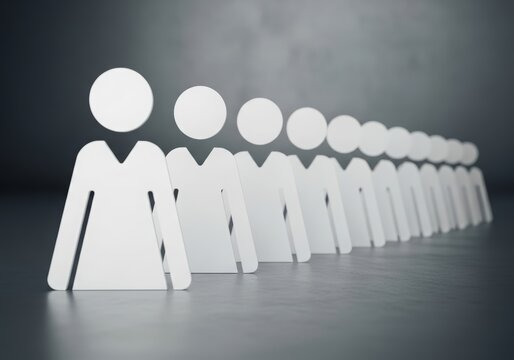 Concept illustrating gradual workforce reduction and employment instability trends
