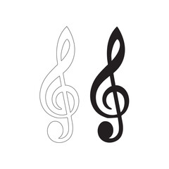 Obraz premium Treble Clef Icon Vector Illustration