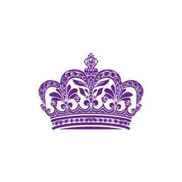 Elegant purple crown design with floral details