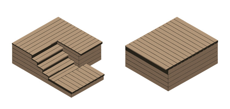 Cross-laminated timber (CLT) engineered wood colorful isometric icon representing laminated wood layers in a compact 3D structure, designed in a clear and professional vector style 