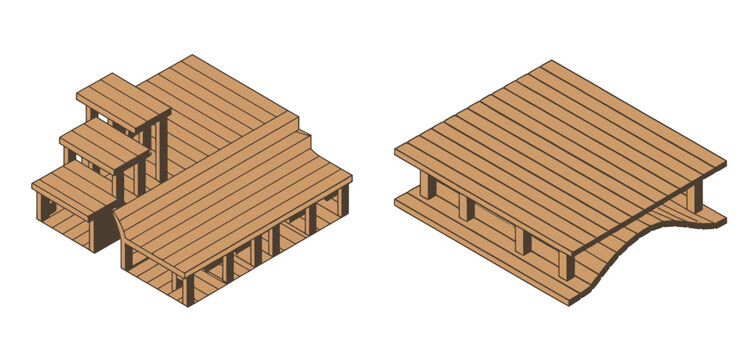 Cross-laminated timber (CLT) engineered wood colorful isometric icon representing laminated wood layers in a compact 3D structure, designed in a clear and professional vector style 
