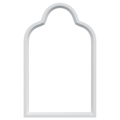 3D White Rounded Dome Arch Frame Outline Shape