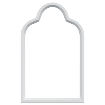 3D White Rounded Dome Arch Frame Outline Shape