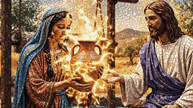 Modern artistic depiction of the biblical encounter between young shepherd David and massive giant Goliath on a dusty battlefield, representing faith, divine courage, and ultimate triumph.