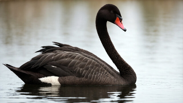 black swan on the water