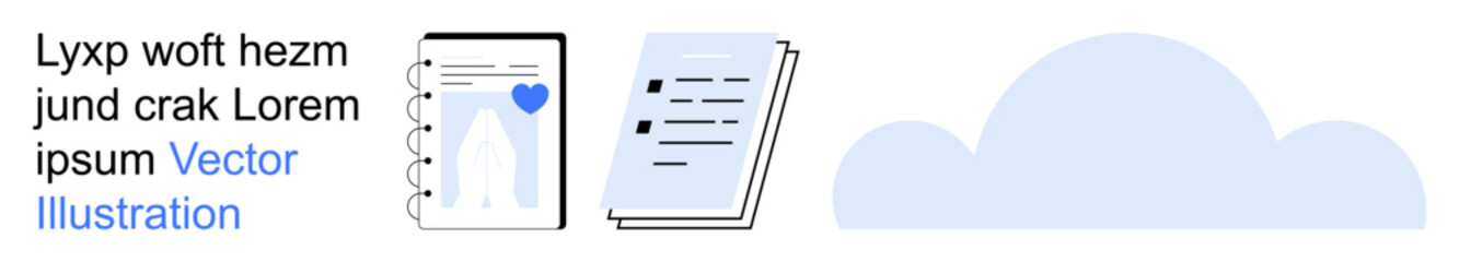 Cloud technology, digital records, productivity tools, data backup, online analytics, business information systems. documents, charts and cloud. Cloud technology and digital records concept © robu_s