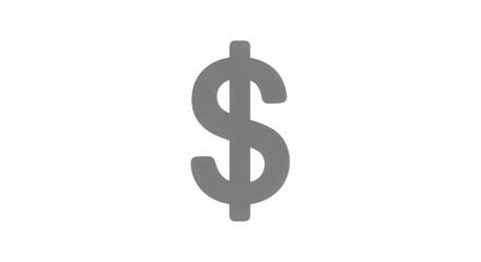 Obraz premium A gray dollar sign icon on a white background symbolizing finance