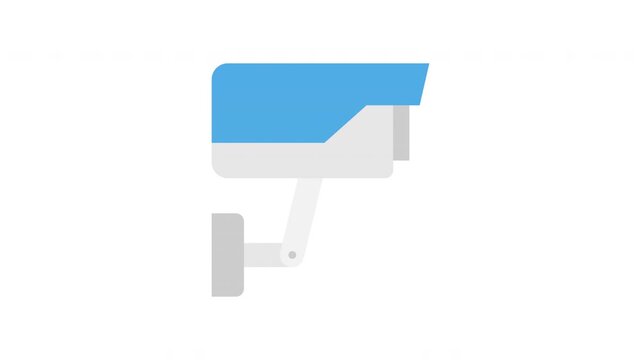 Seamless CCTV guard system motion animation, ideal for private property protection, smart home safety, or guard watch concepts