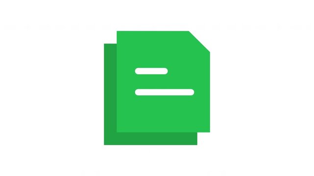 Dynamic animated green document visual, perfect for office management or file storage apps and websites