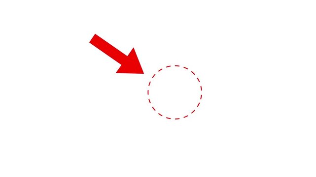 animated highlight callout with arrow pointer and dotted circle focus effect.