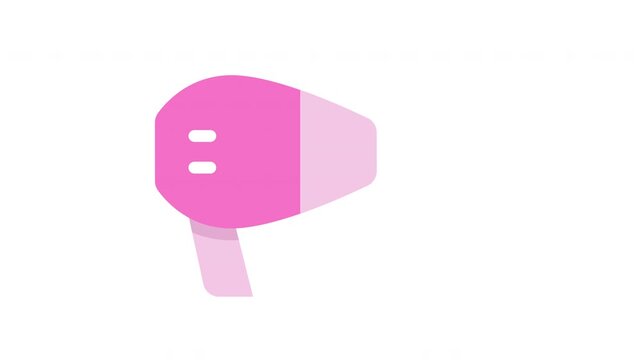 Looping hair dryer motion design in flat style, ideal for personal care concepts or barbershop projects