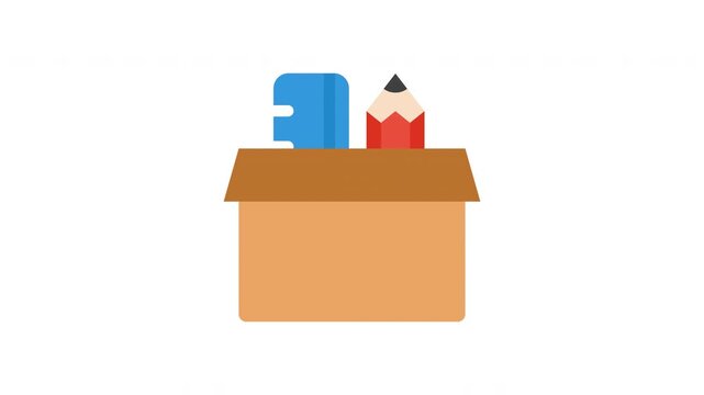 Bouncing animated learning material asset, perfect for school supply delivery or educational apps and websites